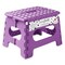 Casafield 9" Folding Step Stool with Handle, Purple - Portable Collapsible Small Plastic Foot Stool for Kids and Adults - Use in the Kitchen, Bathroom and Bedroom